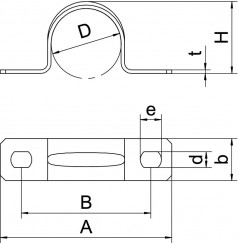 Uchwyt metalowy do rur i kabli 37mm PG29 823 37 FT 1015303