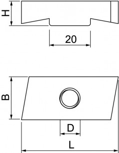 Nakrętka ślizgowa do szyny profilowej MS5030 M10 St ZL MS50SN M10 ZL 1147164 /50szt./