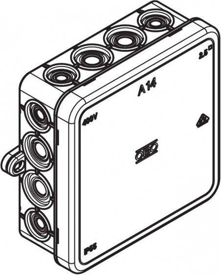 Puszka n/t odgałęźna 100x100x40 IP55 A 14 jasnoszara 2000378 /10szt./