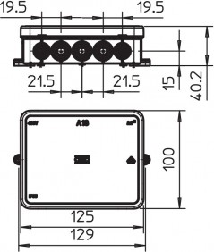Puszka n/t odgałęźna 125x100x40mm 18 przepustów IP55 A 18 jasnoszara 2000410 /10szt./