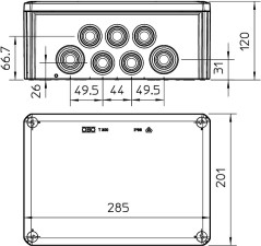 Puszka n/t odgałęźna 285x201x120 IP66 T 350 2007125