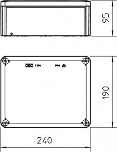Puszka n/t odgałęźna 240x190x95mm IP66 IK06 T 250 OE 2007287