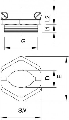 Tuleja dociskowa mosiężna PG21 157 MS PG21 2013215