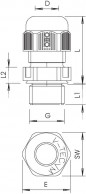 Dławnica kablowa poliamidowa M16 IP68 V-TEC VM16 jasnoszara 2022864