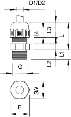 Dławnica kablowa poliamidowa PG16 IP68 V-TEC L PG16 srebrnoszara /25szt./2024217