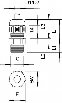 Dławnica kablowa poliamidowa PG16 IP68 V-TEC PG16 LGR jasnoszara 2024756 /25szt./