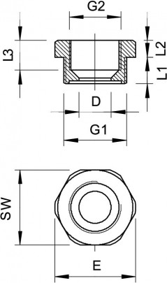 Redukcja poliamidowa do dławnic M20/M16 107 R M20-16 PA 2030619 /100szt./