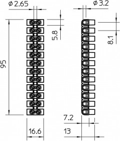 Złączka zaciskowa 12-torowa 4mm2 450V 32A bezhalogenowa czarna 72 CE SW/EKL 0 S 2056089 /10szt./