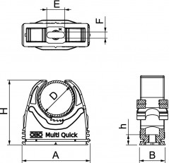 Uchwyt Multi-Quick 25-28,5mm M-Quick 25-28LGR jasnoszary 2153130 /50szt./