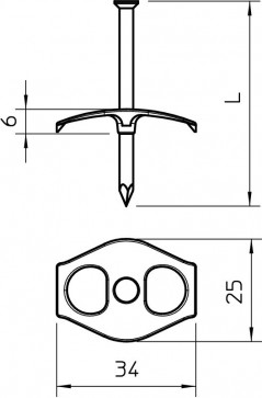 Uchwyt montażowy do przewodów Nagel-Fix z gwoździem 3,5x50mm 1996 50 2222841 /100szt./