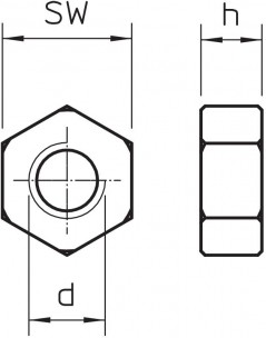 Nakrętka sześciokątna M10 DIN 934 M10 G 3400107 /100szt./