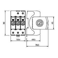 Ogranicznik przepięć B+C Typ 1+2 3P 12,5kA 280V V50-3-280 5093511