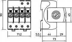 Ogranicznik przepięć B+C Typ 1+2 4P 12,5kA 280V V50-4-280 5093513