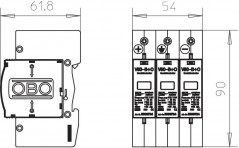 Ogranicznik przepięć PV 1000V DC Typ 2 C 3P 20kA 4kV V20-C 3-PH-1000 5094608