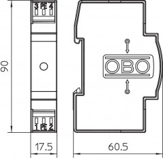 Ogranicznik przepięć dla systemów dwużyłowych 46V DC 0,7kA 1,2kV VF24-AC/DC 5097607