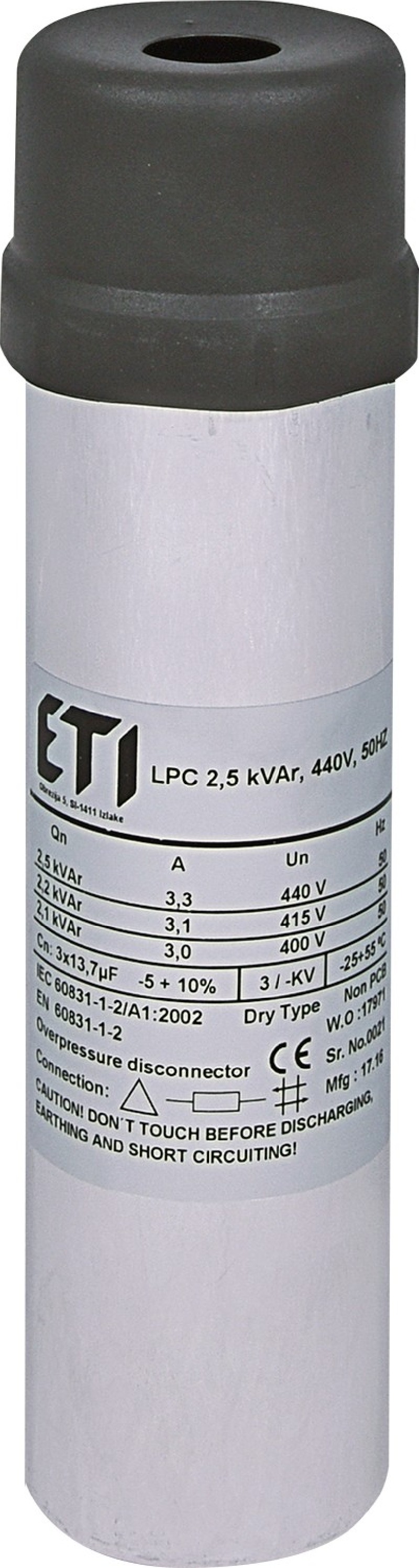 Kondensator LPC 2,5 kVAr 440V 50Hz 004656710