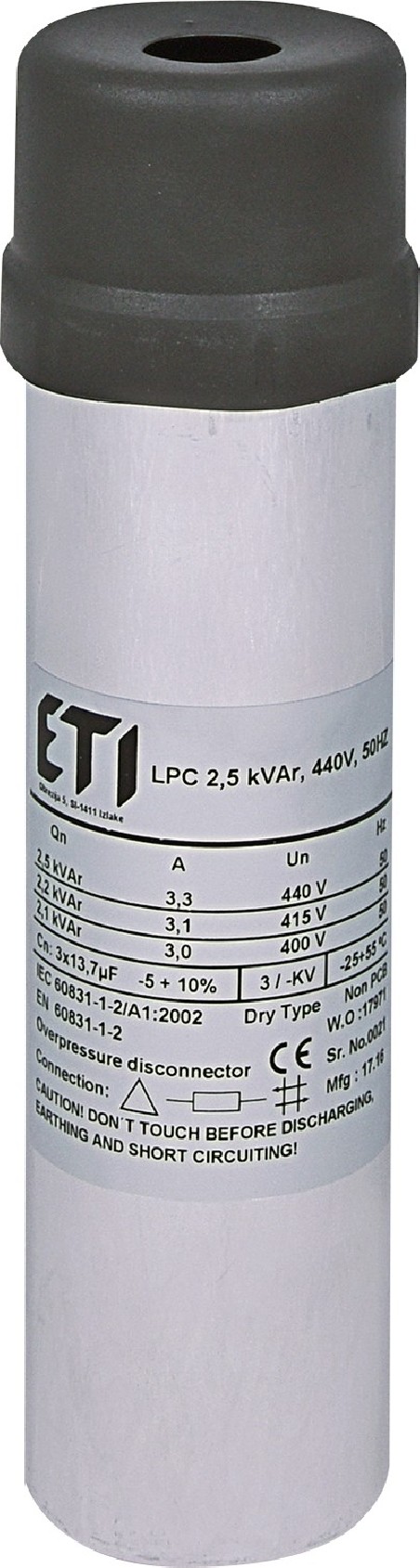 Kondensator LPC 2,5 kVAr 440V 50Hz 004656710