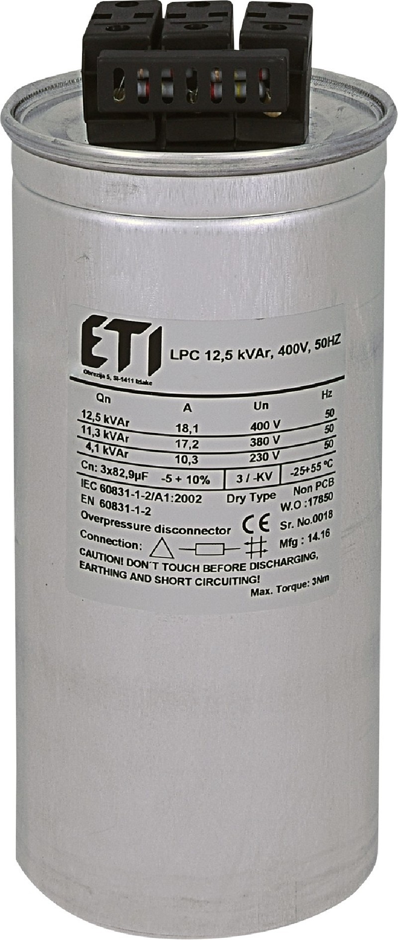 Kondensator LPC 12.5 kVAr 400V 50Hz 004656751