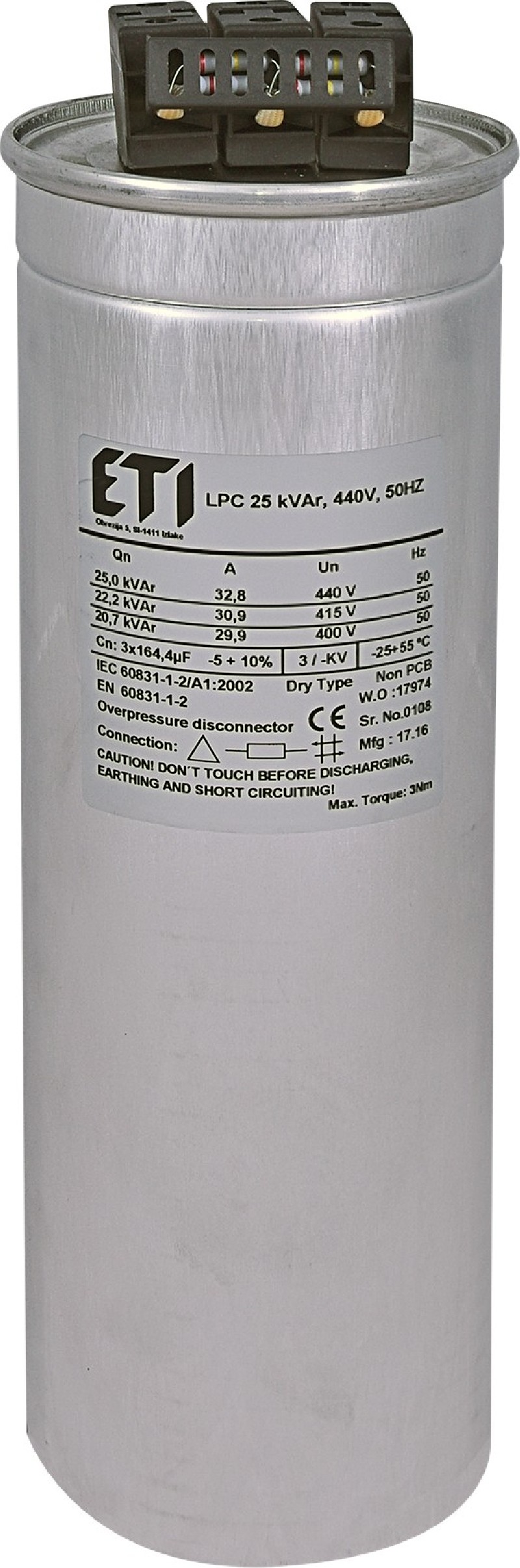 Kondensator CP LPC 10kVAr 440V 50HZ 004656760