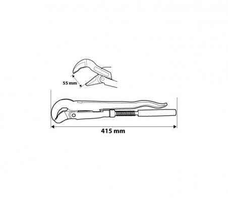 Klucz do rur typ 45, 1.5 cala 415 mm 02-127