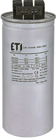 Kondensator LPC 15 kVAr 400V 50Hz 004656752