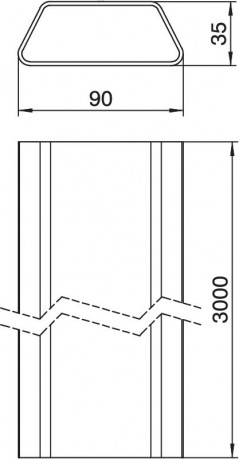 Kanał podpodłogowy 35x90 PVC biały DU 9035 7425902 /3m/