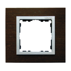 Simon 82 Ramka pojedyncza drewniana wenge/ ramka pośrednia aluminium mat 82917-65
