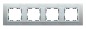 Simon 82 Ramka poczwórna pozioma metalowa aluminium/ ramka pośrednia aluminium mat 82947-33