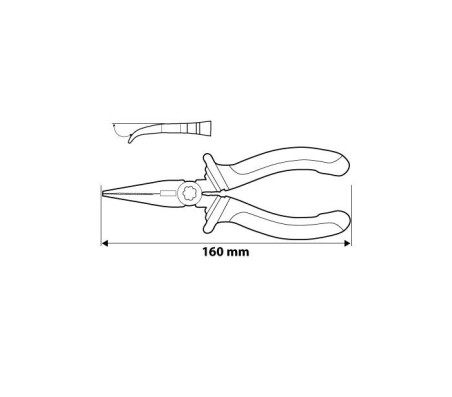 Szczypce wydłużone wygięte 160 mm 01-015