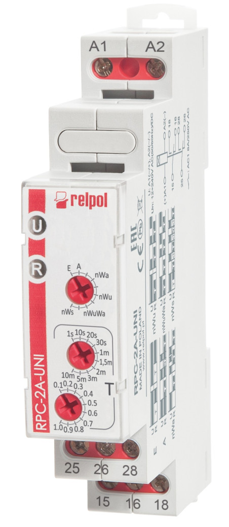 Przekaźnik czasowy 1P 12-240VAC/DC RPC-2A-UNI 863217