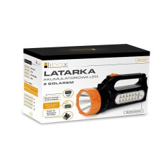 Latarka LED 170lm akumulatorowa z dodatkowym światłem bocznym 500lm i panelem solarnym LB0169