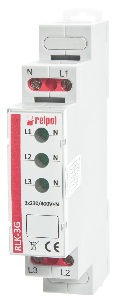 Lampka modułowa 3-fazowa 400V AC LED zielona RLK-3G 863030
