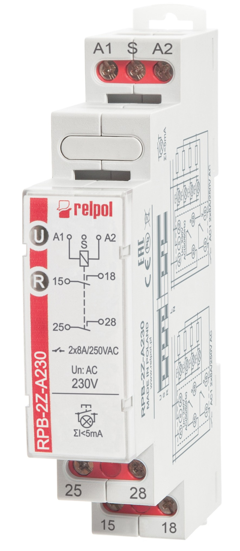 Przekaźnik bistabilny 2Z 8A 230 VAC RPB-2Z-A230 864386