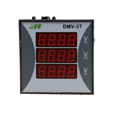 Woltomierz 3-fazowy cyfrowy modułowy 100-300V AC dokładność 0,5 TrueRMS DMV-3T