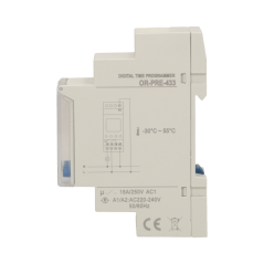 Elektroniczny programator czasowy, 52 programy, 3 języki menu, 2 moduły, DIN TH-35mm OR-PRE-433