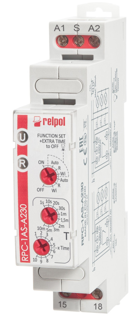 Przekaźnik czasowy schodowy 1P 230V AC RPC-1AS-A230 863220/opak=20szt/