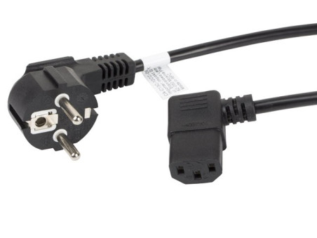 Kabel zasilający kątowy CEE 7/7 - IEC 320 C13 1.8m VDE czarny CA-C13C-12CC-0018-BK