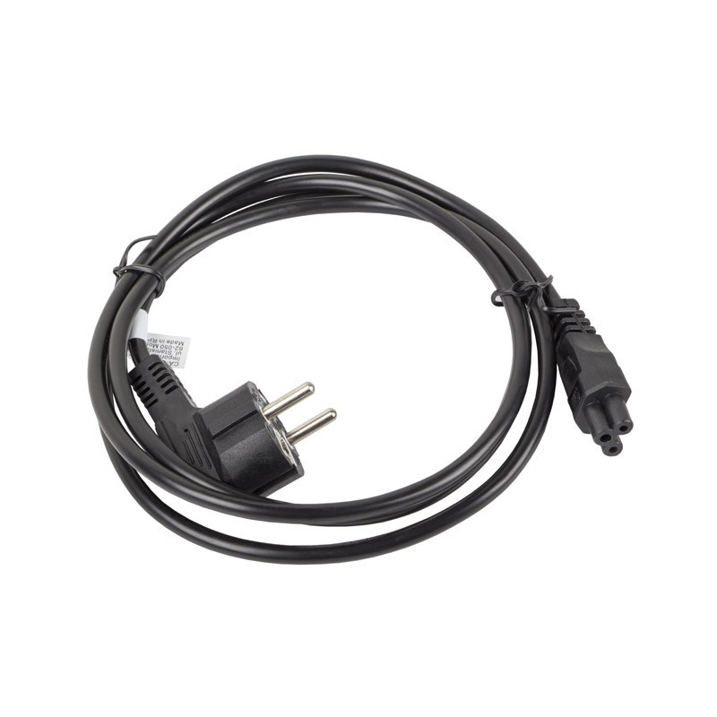 Kabel zasilający LAPTOP (MIKI) IEC 7/7 - IEC 320 C5 1.8m VDE czarny CA-C5CA-11CC-0018-BK