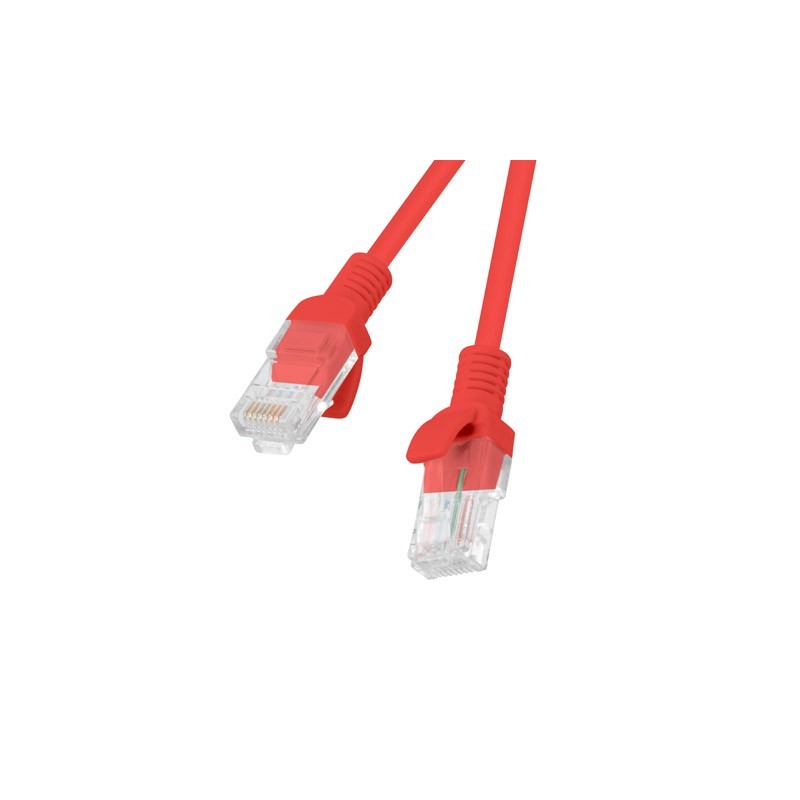 Kabel krosowy patchcord U/UTP kat.5e 0,25m czerwony PCU5-10CC-0025-R