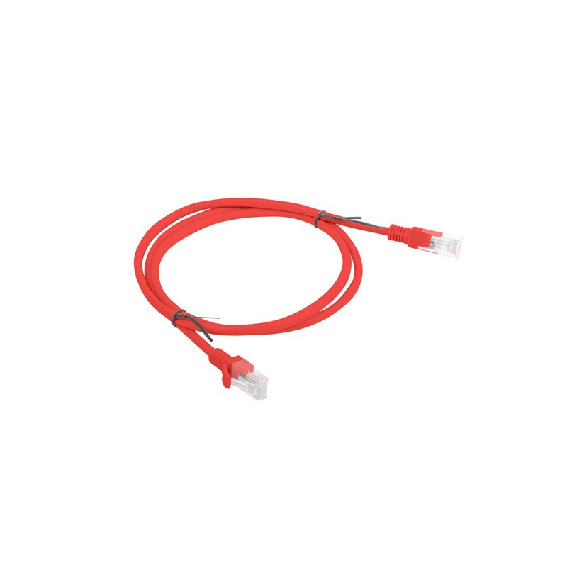 Kabel krosowy patchcord U/UTP kat.5e 1m czerwony PCU5-10CC-0100-R