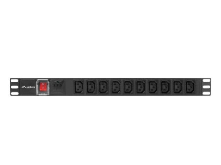 Listwa zasilająca RACK PDU 1U 10A 10xIEC C13 2m czarna C14 PDU-10I-0200-IEC-BK