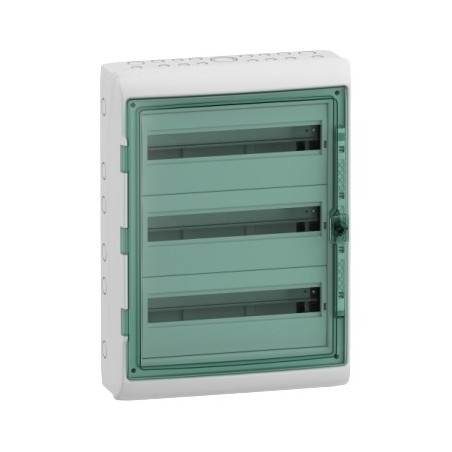 Obudowa natynkowa Kaedra IP65 KDR-3-18-NT-T drzwi transparentne 3 rzędy 18 modułów/rząd
