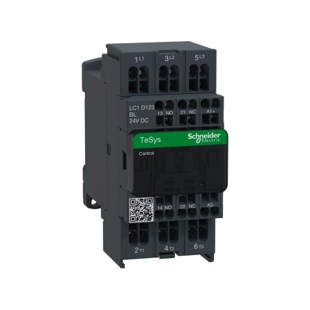 TeSys Deca Stycznik mocy 12A AC-3 1R + 1Z 24V DC LC1D123BL
