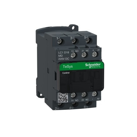 TeSys Deca Stycznik mocy 18A 3P 220V DC 1Z 1R LC1D18MD