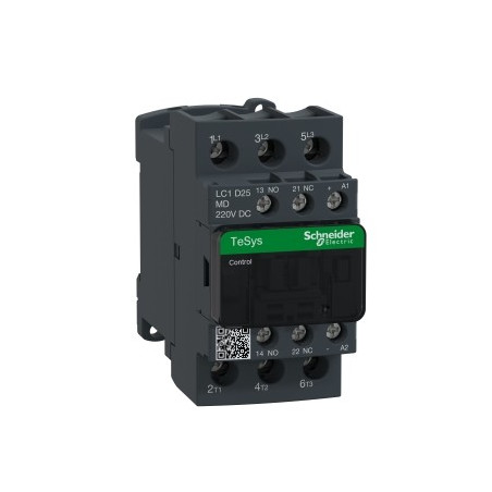 TeSys Deca Stycznik mocy 25A 3P 220V DC 1Z 1R LC1D25MD