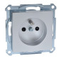 Merten System M Gniazdo pojedyncze z/u 16A IP20 z przesłonami aluminium MTN2500-0460