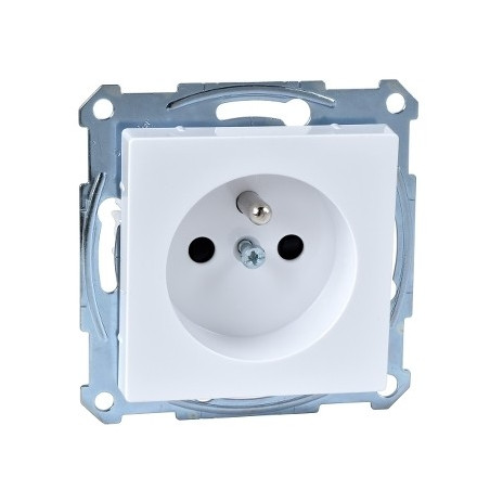 Merten System M Gniazdo pojedyncze z/u 16A IP20 z przesłonami białe MTN2600-0325