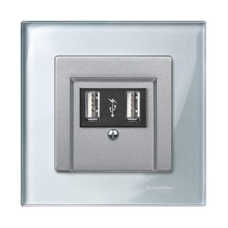 Merten M-Elegance Ramka pojedyncza szklana diamentowy srebrny MTN4010-3260