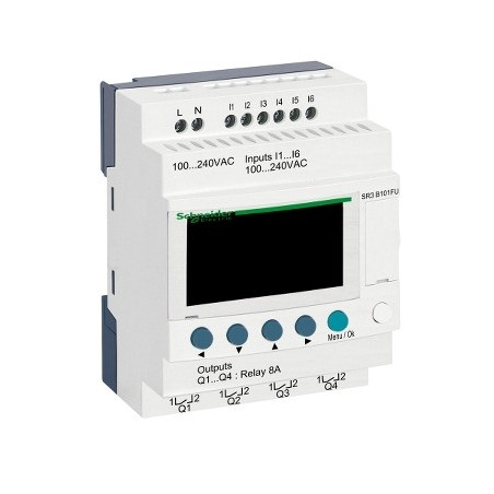 Sterownik programowalny 6 wej 4 wyj 100-240V AC RTC/LCD Zelio SR3B101FU