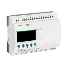 Przekaźnik inteligentny modułowy Zelio Logic - 24 we/wy - 24 V AC - zegar - wyświetlacz SR3B261B